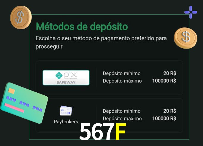 O cassino 567F oferece uma grande variedade de métodos de pagamento